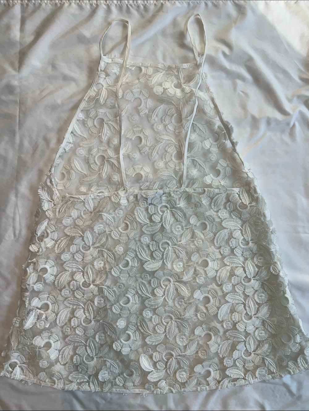 Onia Sheer White Floral Lace Coverup Dress - Picture 10 of 10